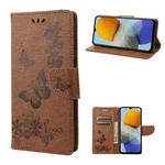 For Samsung Galaxy M23 5G Butterfly Embossed Leather Phone Case(Brown)