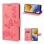 For Samsung Galaxy M23 5G Butterfly Embossed Leather Phone Case(Pink)