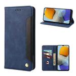 For Samsung Galaxy M23 5G Skin Feel Splicing Leather Phone Case(Blue)