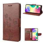 For Xiaomi Redmi 10A Butterfly Flower Pattern Flip Leather Phone Case(Brown)