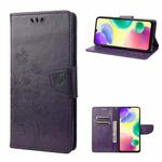 For Xiaomi Redmi 10A Butterfly Flower Pattern Flip Leather Phone Case(Dark Purple)