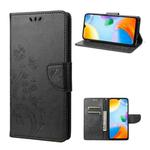 For Xiaomi Redmi 10C Butterfly Flower Pattern Flip Leather Phone Case(Black)