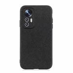 For Xiaomi Mi 12 Lite Fine Hole Cross Texture Genuine Leather Phone Case(Black)