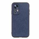 For Xiaomi Mi 12 Lite Fine Hole Cross Texture Genuine Leather Phone Case(Blue)