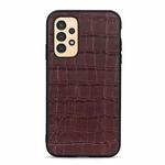 For Samsung Galaxy A13 4G Crocodile Texture Genuine Leather Phone Case(Brown)