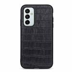 For Samsung Galaxy M23 / F23 5G Crocodile Texture Genuine Leather Phone Case(Black)