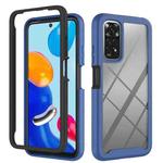 For Xiaomi Redmi Note 11S / Note 11 4G Foreign Starry Sky Solid Color Series PC + TPU Phone Case(Blue)