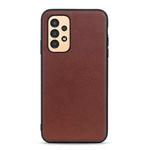 For Samsung Galaxy A13 4G Sheep Texture Genuine Leather Shockproof Phone Case(Brown)