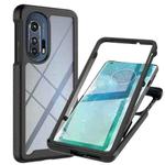 For Motorola Edge+ 2022 Starry Sky Solid Color Series PC + TPU Phone Case with PET Film(Black)