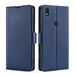 For Alcatel Axel / Lumos Ultra-thin Voltage Side Buckle PU + TPU Leather Phone Case(Blue)