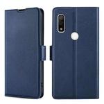 For Fujitsu Arrows WE F-51B Ultra-thin Voltage Side Buckle PU + TPU Leather Phone Case(Blue)