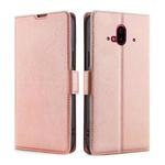 For Fujitsu Arrows F-52B Ultra-thin Voltage Side Buckle PU + TPU Leather Phone Case(Rose Gold)