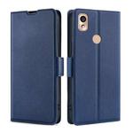 For Kyocera KY-51B Ultra-thin Voltage Side Buckle PU + TPU Leather Phone Case(Blue)