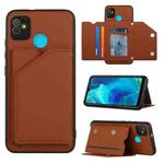 For Tecno Pop5 Skin Feel PU + TPU + PC Phone Case(Brown)