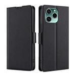 For Honor 60 SE Ultra-thin Voltage Side Buckle Flip Leather Case(Black)