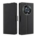 For Honor Magic4 Pro Ultra-thin Voltage Side Buckle Flip Leather Case(Black)