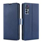 For TCL 30 5G / 30+ 5G Ultra-thin Voltage Side Buckle PU + TPU Leather Phone Case(Blue)