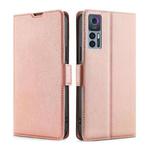 For TCL 30 5G / 30+ 5G Ultra-thin Voltage Side Buckle PU + TPU Leather Phone Case(Rose Gold)