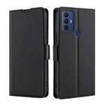 For TCL 305 / 30 SE / 306 & Sharp Aquos V6 / V6 Plus Ultra-thin Voltage Side Buckle PU + TPU Leather Phone Case(Black)