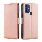 For TCL 305 / 30 SE / 306 & Sharp Aquos V6 / V6 Plus Ultra-thin Voltage Side Buckle PU + TPU Leather Phone Case(Rose Gold)