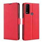 For TCL 30 V 5G T781S Ultra-thin Voltage Side Buckle PU + TPU Leather Phone Case(Red)