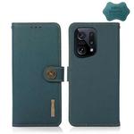 For OPPO Find X5 KHAZNEH Custer Genuine Leather RFID Phone Case(Green)