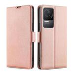 For Xiaomi Redmi K50 / K50 Pro Ultra-thin Voltage Side Buckle Flip Leather Case(Rose Gold)