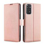 For Xiaomi Redmi Note 11 Global / Note 11S Ultra-thin Voltage Side Buckle Flip Leather Case(Rose Gold)