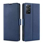 For Xiaomi Redmi Note 11 Pro 4G / 5G Ultra-thin Voltage Side Buckle Flip Leather Case(Blue)