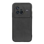 For vivo X80 Two-color Calf Texture PU Phone Case(Black)