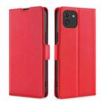 For Samsung Galaxy A03 166mm Ultra-thin Voltage Side Buckle Flip Leather Case(Red)