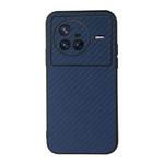 For vivo X80 Carbon Fiber Texture PU Phone Case(Blue)