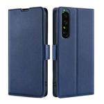 For Sony Xperia 1 IV Ultra-thin Voltage Side Buckle Flip Leather Case(Blue)