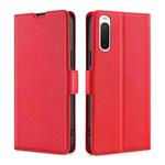 For Sony Xperia 10 IV Ultra-thin Voltage Side Buckle Flip Leather Case(Red)