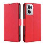 For OnePlus Nord CE 2 5G Ultra-thin Voltage Side Buckle Flip Leather Case(Red)