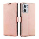 For OnePlus Nord CE 2 5G Ultra-thin Voltage Side Buckle Flip Leather Case(Rose Gold)