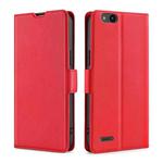 For ZTE Tempo X / N9137 Ultra-thin Voltage Side Buckle Flip Leather Case(Red)