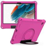 For Samsung Galaxy Tab A8 EVA Handle Holder Tablet Case(Rose Red)