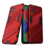 For Samsung Galaxy M33 5G India Punk Armor 2 in 1 PC + TPU Shockproof Phone Case with Invisible Holder(Red)