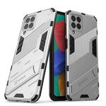 For Samsung Galaxy M33 5G India Punk Armor 2 in 1 PC + TPU Shockproof Phone Case with Invisible Holder(White)