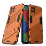 For Samsung Galaxy M33 5G India Punk Armor 2 in 1 PC + TPU Shockproof Phone Case with Invisible Holder(Orange)