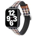 Genuine Leather Watch Band For Apple Watch Series 9&8&7 41mm / SE 3&SE 2&6&SE&5&4 40mm / 3&2&1 38mm(Plaid)