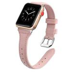 Genuine Leather Watch Band For Apple Watch Series 8&7 41mm / SE 2&6&SE&5&4 40mm / 3&2&1 38mm(Rose Pink)