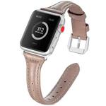 Genuine Leather Watch Band For Apple Watch Series 8&7 41mm / SE 2&6&SE&5&4 40mm / 3&2&1 38mm(Grey)