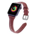 Genuine Leather Watch Band For Apple Watch Ultra 49mm / Series 8&7 45mm / SE 2&6&SE&5&4 44mm / 3&2&1 42mm(Rubbed Red)