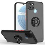 For OPPO Realme C21Y Q Shadow 1 Series TPU + PC Ring Holder Phone Case(Black+Red)