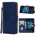 For Motorola Edge 30 Leather Phone Case(Blue)