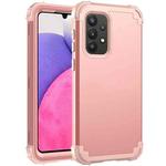 For Samsung Galaxy A33 5G PC + Silicone Phone Case(Rose Gold)