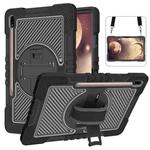 For Samsung Galaxy Tab A7 Lite 360 Degree Rotation Contrast Color Silicone + PC Tablet Case(Black)