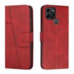 For Infinix Smart 6 Stitching Calf Texture Buckle Leather Phone Case(Red)